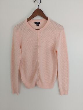 Lord & Taylor Pointelle Button Front Cardigan Size Small